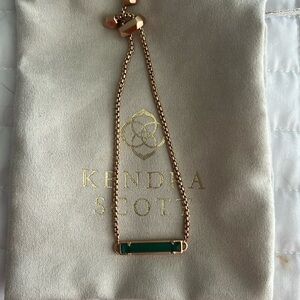 Kendra Scott green and rose gold bracelet